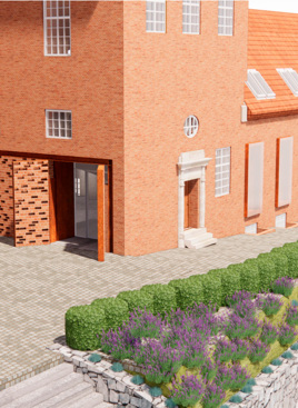 Visualisering af Museum Wibergis nye indgang.