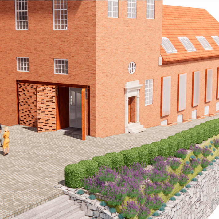 Visualisering af Museum Wibergis nye indgang.